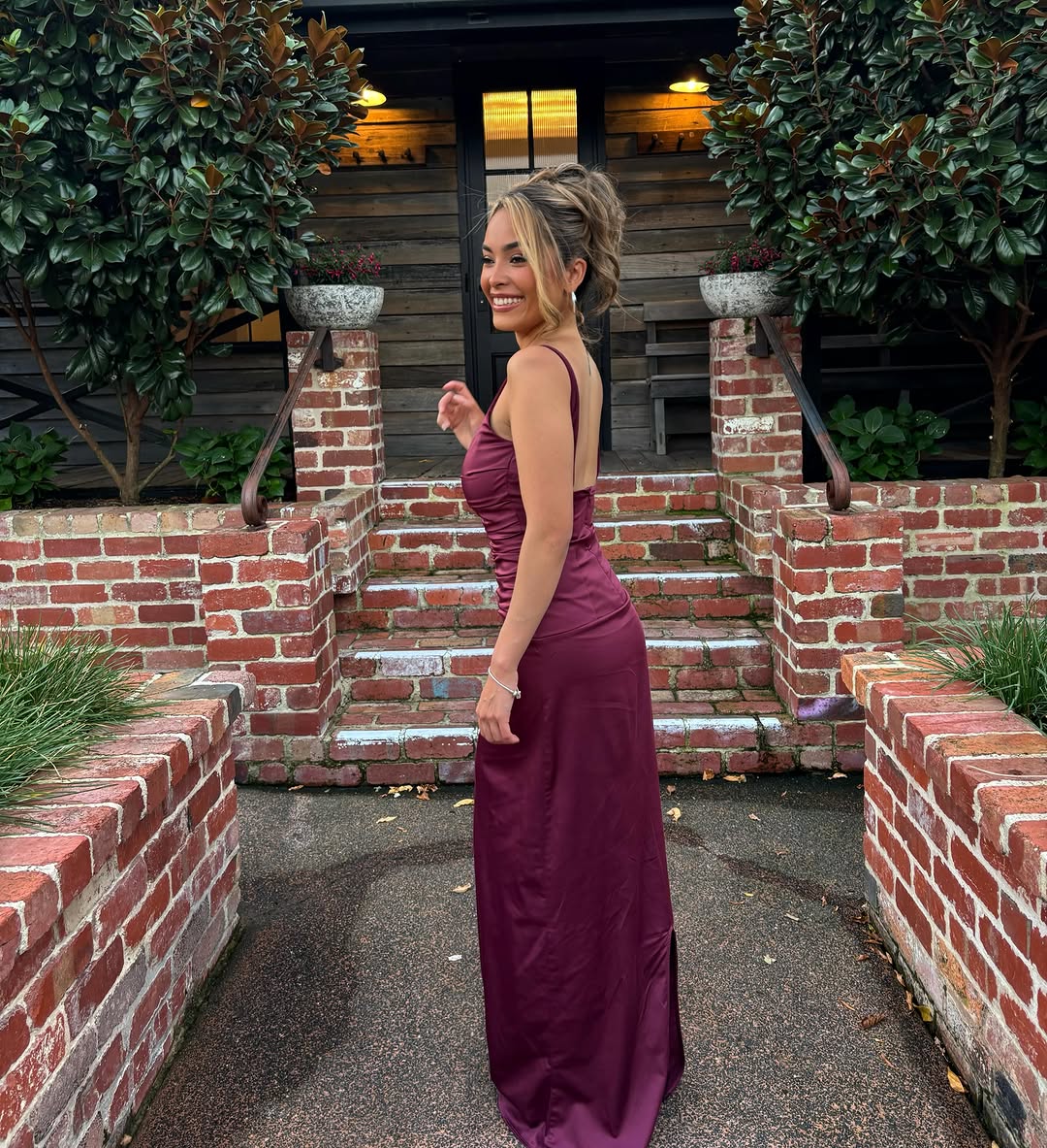 Ance Gria Atlein Gown in Plum
