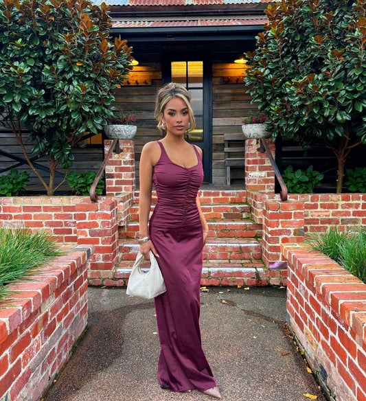 Ance Gria Atlein Gown in Plum