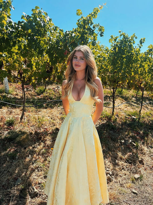 BabyBoo Effie Midi Dress in Lemon