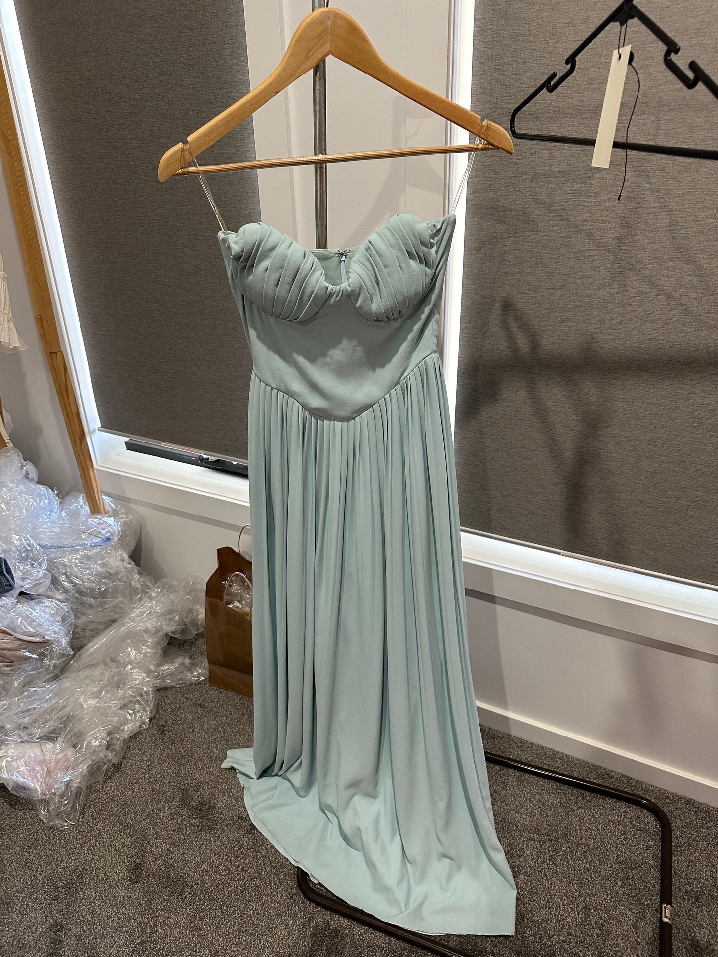 House of CB Marcella Ocean Blue Pleated Maxi Dress